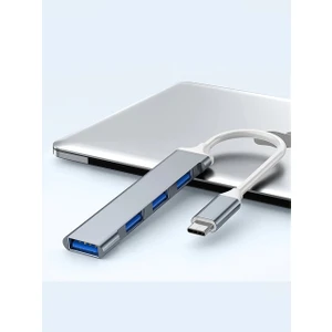 Type-C Girişli USB Çoğaltıcı Typec To USB 3.1 Hub 4 Ports (Macbook Bilgisayar Tablet Telefon Uyumlu) USB Çoklayıcı