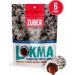 Hindistan Cevizi Kaplı Kakaolu Fındık Ezmeli Meyve Topu 96gr x 6 Paket