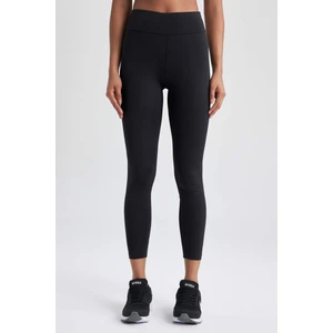 DeFactoFit Siyah Yüksek Bel İçi Yumuşak Tüylü Beli Saran Basic Düz Sporcu Tayt W8206AZ23AU