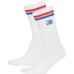 Erkek NBA Wordmark Rahat Lastikli 2'li Pamuklu Uzun Çorap B1136AXNS