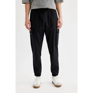 Regular Fit İnce Eşofman Altı Kargo Cepli Lastikli Paça