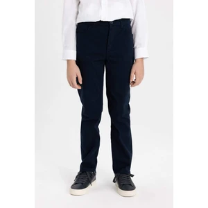 Erkek Çocuk Lacivert Düz Paça Gabardin Basic Düz Pantolon X4224A624SM