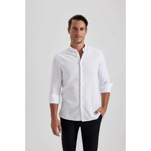 Modern Fit Dokulu Uzun Kollu Gömlek B6582AX23SM