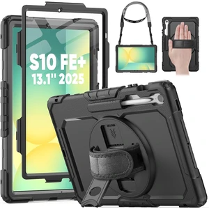 Samsung Galaxy Tab S10 Fe Plus 13.1 Inç 2025 Tablet Kılıfı S Pen Kalem Bölmeli Koruyuculu Askılı Defender Zırh Kapak SM-X620 X626B Kılıf