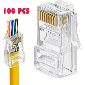 Yeni Nesil Açık Uçlu EZRJ45 Cat6 Konnektör Jack Delikli Soket (100 Adet)