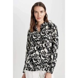 Oversize Desenli Uzun Kollu Gömlek Tunik B9232AX24SP