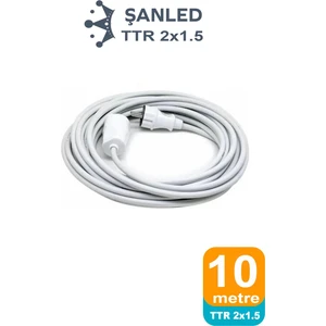 Uzatma Kablosu 2x1,5 mm Ttr Topraklı Seyyar Kablo 10 Metre