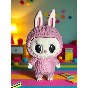 Labubu Karakter Figürü Pembe Renk, 14 cm Labubu Çanta Charm Çanta Süsü Sevimli Anahtarlık Oyuncak
