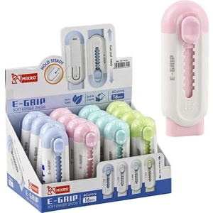 E-Grip Yumuşak Silgi Sürgülü Açılır -Kapanır Pastel Renkler 2 Adet