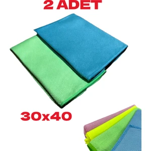 2'li Mikrofiber Cam Bezi 30X40 Temizlik Bezi