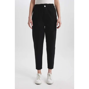 Paperbag Gabardin Kumaş Pantolon Yüksek Bel Cepli Basic Düz Standart Paça S2790AZ24SM