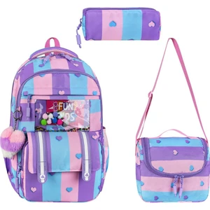 Alanç Gift Kore Tarzı Kız Çocuk Ortopedik Ortaokul, İlkokul Sırt Çantası Termal Beslenme Çantası Ve Kalemlik