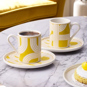 Havana Sarı 2 Kişilik 4 Parça Kahve Fincan Takımı 90 ml