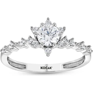 Lotus Taşlı Tektaş Altın Yüzük