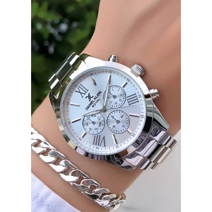 Orijinal Çelik Kordon Kadın Kol Saati 3 Atm Su Geçirmezlik Gümüş Renk Bileklik Hediyeli DK452C1