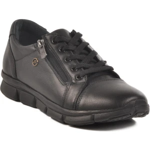 Ayakmod 630 Z Ortopedik Hakiki Deri Kadın Siyah Günlük Ayakkabı