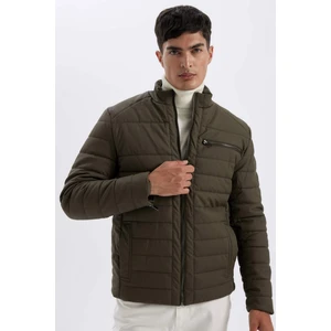 Slim Fit Dar Kesim Dik Yaka Fermuarlı Cepli Suni Deri Ceket Mont X4014AZ24WN