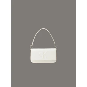 Calvin Klein Jeans Sculpted Flap Shoulder POUCH25 Kadın Beyaz Omuz Çantası LV04K3148G-FUP