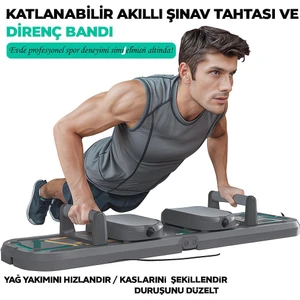 Çok Fonksiyonlu Akıllı Şınav Egzersiz Tahtası Direnç Lastik Bandı Katlanabilir Taşınabilir Çok Yönlü Antrenman Sistemi