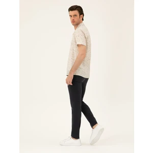 Erkek Lacivert Slim Fit Beli Bağcıklı Pantolon 50293848-VR033
