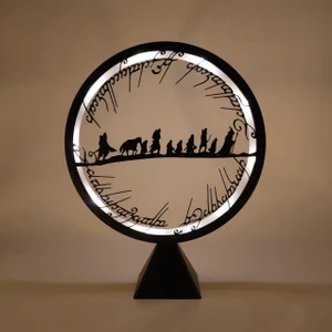 Desenli LED Işıklı Modern Dekoratif Aydınlatma Çember Ring Gece Lambası