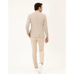 Erkek Bej Slim Fit Beli Bağcıklı Pantolon 50293848-VR011