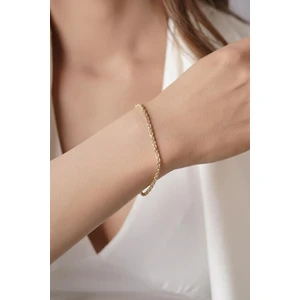 Fiyonk Kuyumculuk 14 Ayar Altın Işıltılı Burgu Zincir Bileklik 2.65 mm