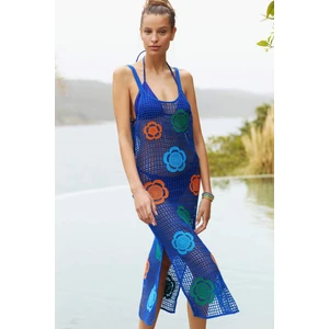 Regular Fit Çiçekli Kroşe Midi Plaj Elbisesi-Fall in Love C6106AX24SM