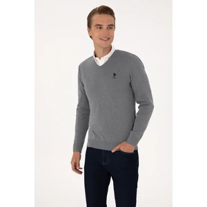 U.s. Polo Assn. Erkek Gri Melanj Kazak /triko 50288881-VR086