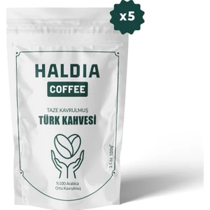 Haldia Coffee 5X100GR Taze Kavrulmuş Türk Kahvesi Fırsat Paketi