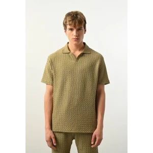 Polo Yaka Dokulu Erkek T-Shirt