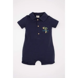 Erkek Bebek Palmiye Baskılı Kısa Kollu Tulum C5916A524SM