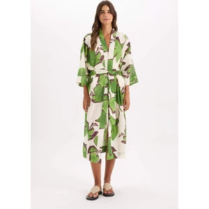 Desenli Pamuklu Kimono D0455AX24SM