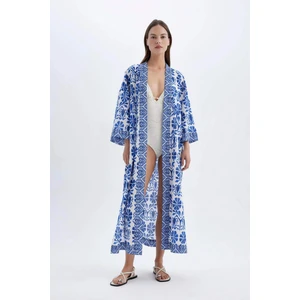 Etnik Desenli Pamuklu Plaj Elbisesi-Fall in Love D0456AX24SM