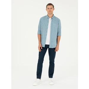 Erkek Koyu Mavi Slim Fit Pamuk Karışımlı Jean Pantolon 50294069-VR032