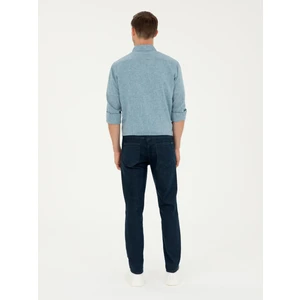 Erkek Koyu Mavi Slim Fit Pamuk Karışımlı Jean Pantolon 50294069-VR032