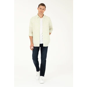 Erkek Açık Lacivert Slim Fit Pamuk Karışımlı Jean Pantolon 50294068-VR059