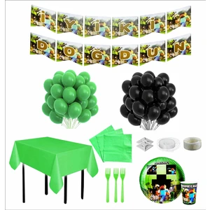 8 Kişilik Minecraft Temalı Doğum Günü Seti