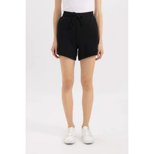 Regular Fit Beli Lastikli Basic Düz Bermuda Şort X6153AZNS