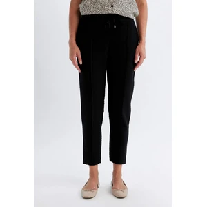 Siyah Jogger Pantolon Lastikli Bel Bağcıklı Basic Düz Paça D2573AX24AU