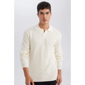 Standart Fit Polo Yaka Düğmeli Triko Kazak D1959AX24AU