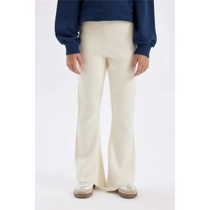 Kız Çocuk Flare Fit İspanyol Paça Basic Düz Triko Pantolon A6029A824WN