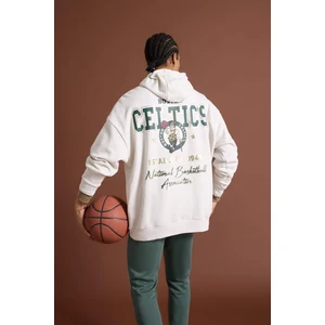 NBA Boston Celtics Oversize Geniş Kalıp Kapüşonlu Sırt Baskılı Kalın Sweatshirt D3242AX24WN