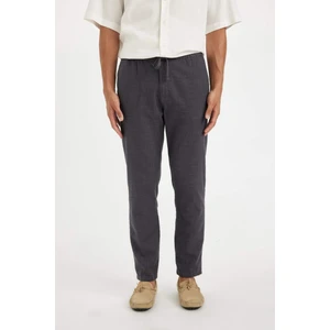 %100 Pamuk Yazlık Beli Lastikli Jogger Pantolon Slim Fit Dar Kesim Düz Paça Cepli D2671AX24AU