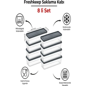 8'li Saklama Kabı 1,3 Litre Derin Dondurucu Mikrodalga Uyumlu