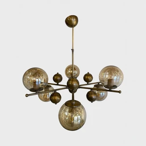 Eskitme Gövdeli 6’lı Bal Cam Küre Modern Avize