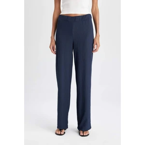 Bürümcük Pantolon Lacivert Wide Leg Geniş Bol Paça Beli Lastikli C0200AX24AU