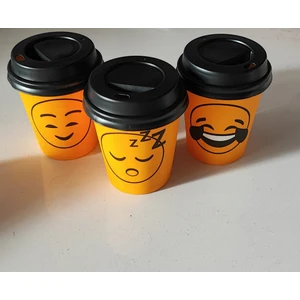 May Cup 7 Oz Karton Bardak 50 Adet Mavi Dama Desen + 50 Adet Bardak Kapağı