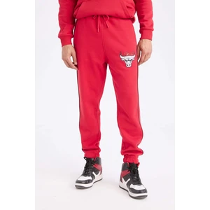 DeFactoFit NBA Chicago Bulls Standart Fit Cepli Beli Bağcıklı Kalın Jogger Eşofman Altı D6564AX25SP