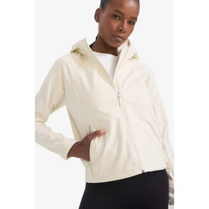 Su İtici Regular Fit Kapüşonlu Fermuarlı Softshell Mont D6088AX25SP
